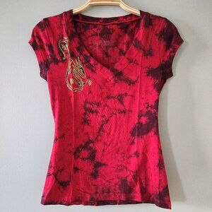 Dragonfire Phoenix Red & Black Tie Dye Dragon Tee (Medium) NWOT